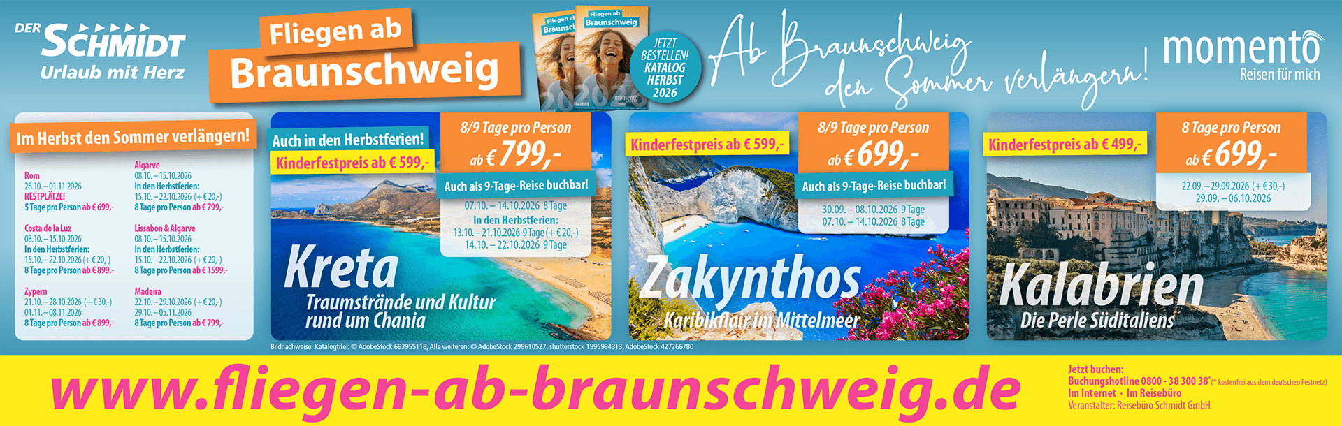 Aktuelle Werbung Fliegen ab Braunschweig 12.07.2026