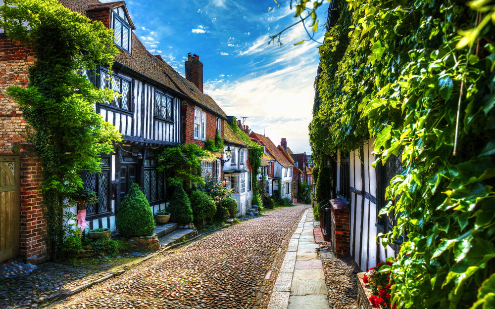 Charming Houses in Beautiful, Cobbled Mermaid Street, Rye, England