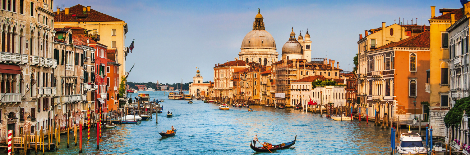 Canal Grande panorama at sunset, Venice, Italy