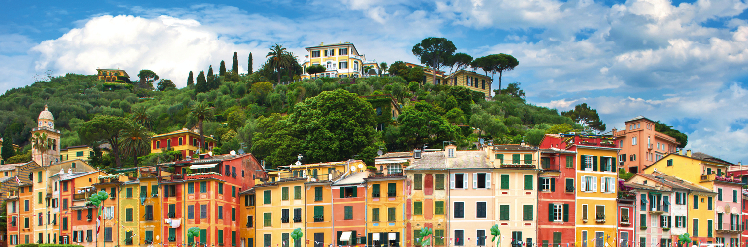 famous Portofino village on Ligurian coast