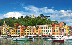 famous Portofino village on Ligurian coast