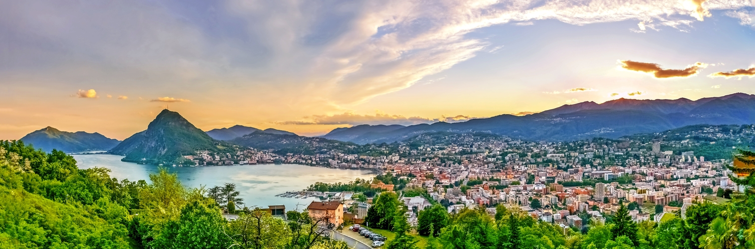 Lugano im Sonnenuntergang