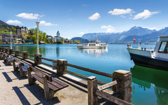 Wolfgangsee lake cruise at St. Wolfgang, Salzkammergut, Austria