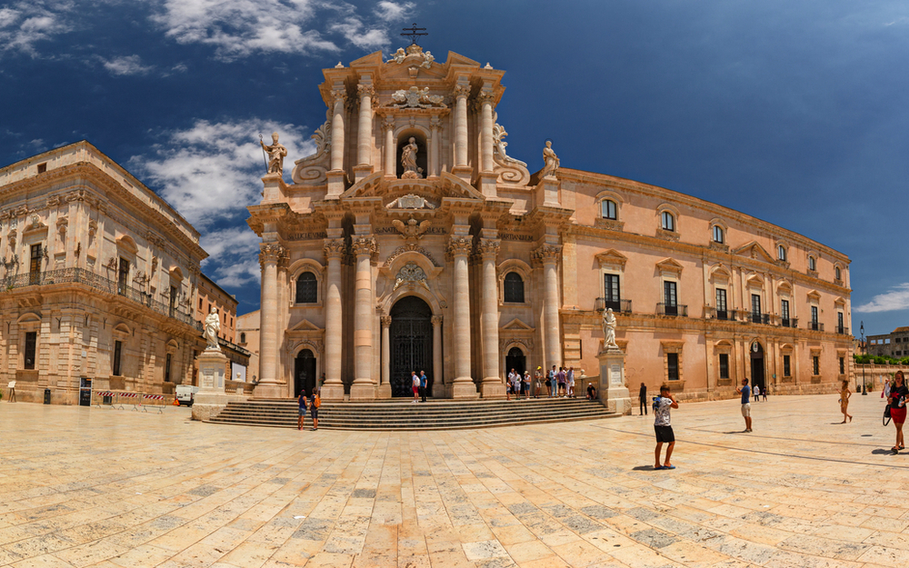 das historische Zentrum der Insel Ortigia in Syrakus auf Sizilien