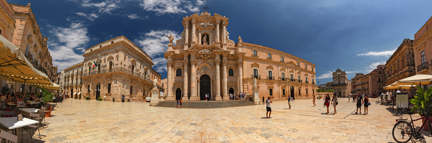 das historische Zentrum der Insel Ortigia in Syrakus auf Sizilien