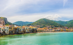 View of the sicilian city Cefalu, Italy