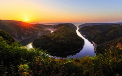 Sonnenaufgang an der Saarschleife