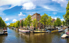 Canal and bridge in Amsterdam