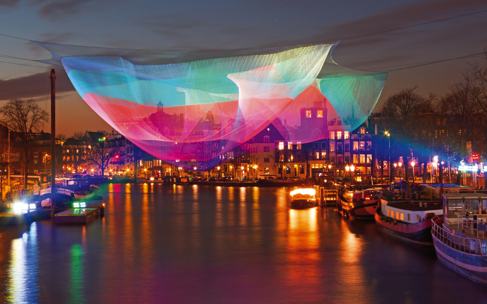 AMSTERDAM, NETHERLANDS - DECEMBER 13, 2012: Amsterdam light fest