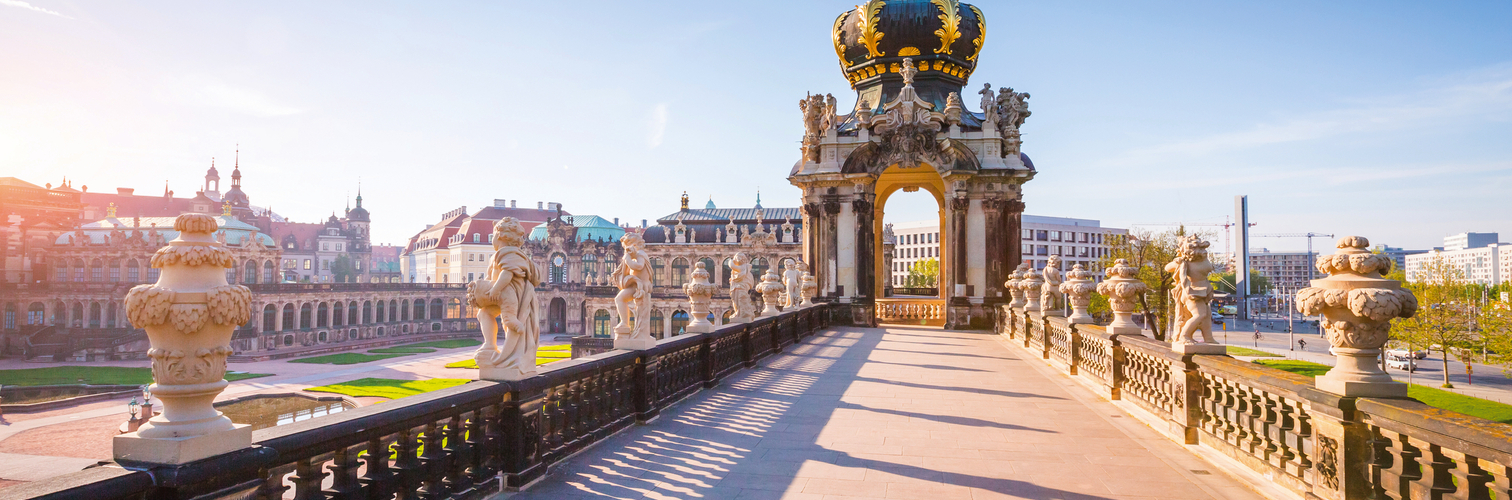 Nice image of the Der Zwinger museum complex built in Baroque st