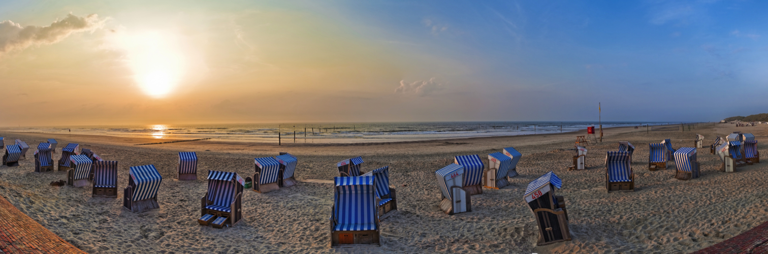 Panorama des Strands von Norderney, Deutschland