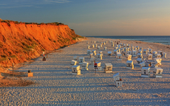 Strand mit Strandkörben am Roten Kliff bei Kampen auf Sylt, Deutschland