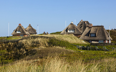 Reetdachhäuser auf Sylt in der Nordsee, Deutschland