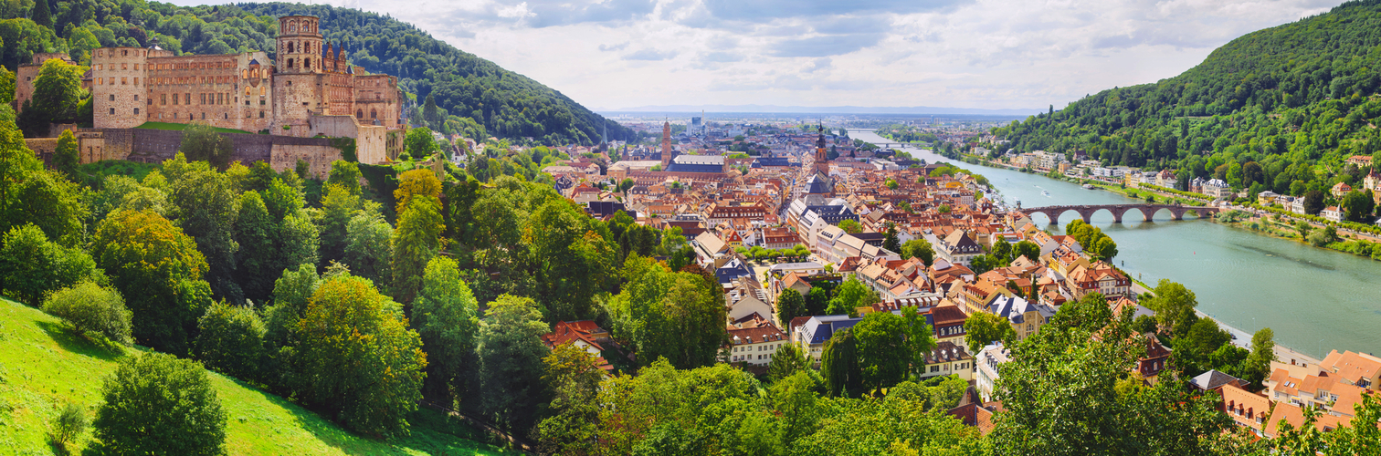 Heidelberg Panorama mit Schloss und Alter Brücke