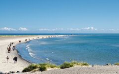 Luftaufnahme von Grenen oder Skagens Gren - die sandige Landspitze nordöstlich der Stadt Skagen 