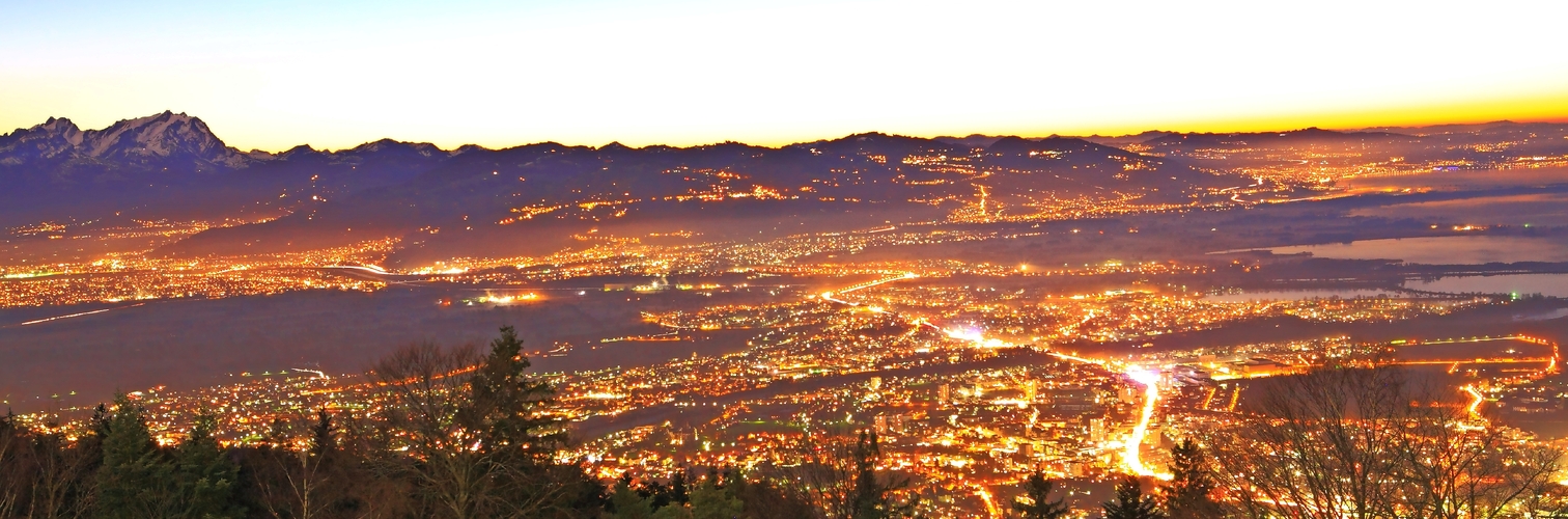 Blick vom Karren auf Dornbirn, Österreich
