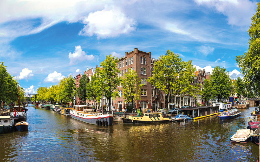 Canal and bridge in Amsterdam