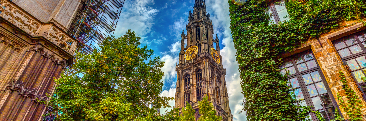Cathedral of Our Lady in Antwerp, Belgium, HDR Image.