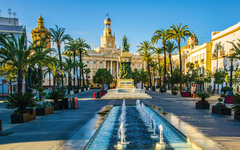View of a fountain situated on the square of saint john of god i