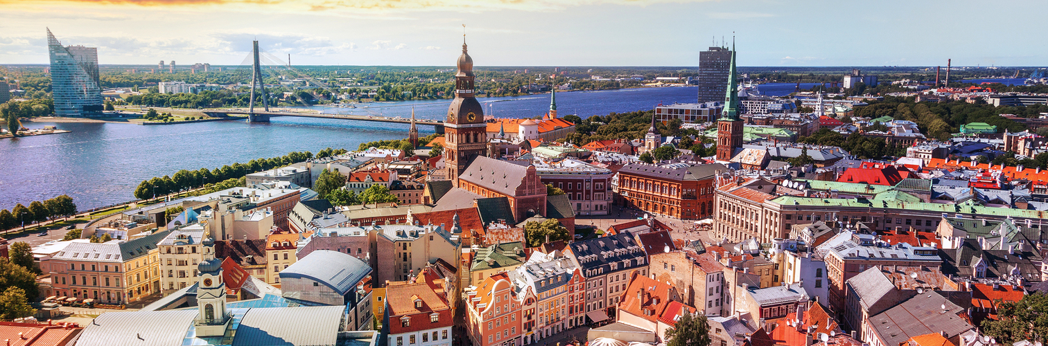 Panoramablick vom Rigaer Dom auf die Altstadt von Riga