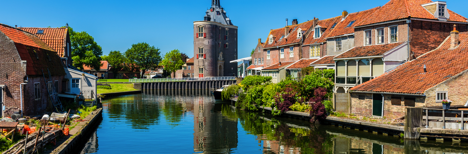 Kanal in Enkhuizen, Niederlande