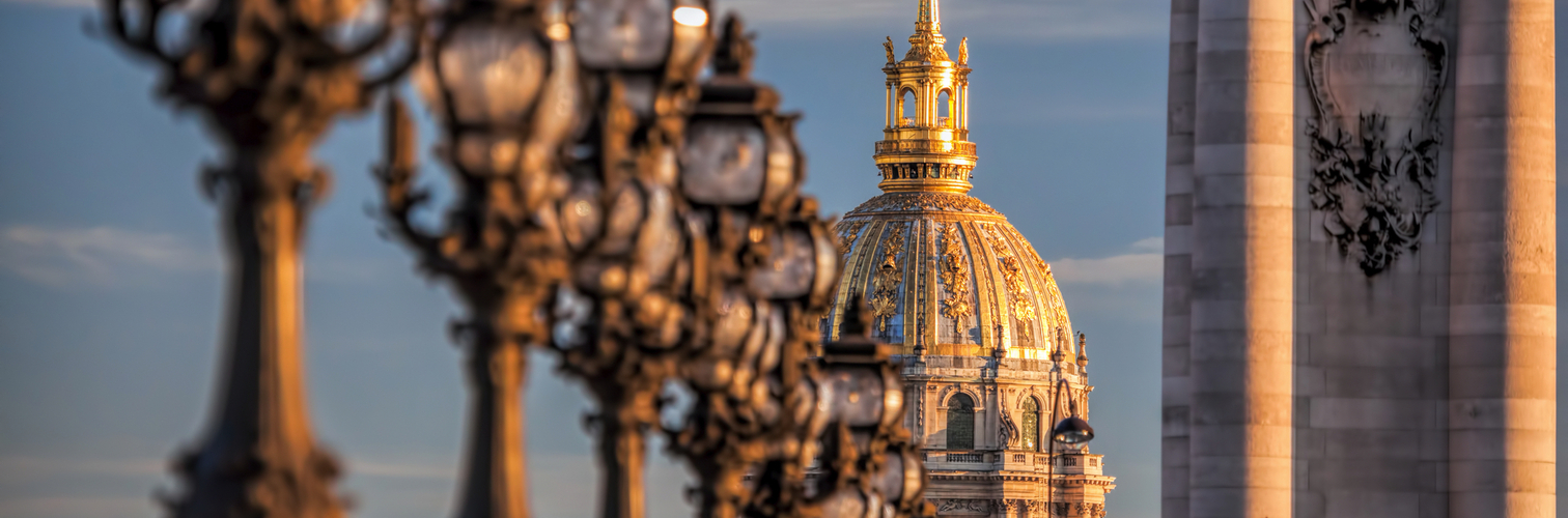 Pont Alexandre III in Paris im Winter