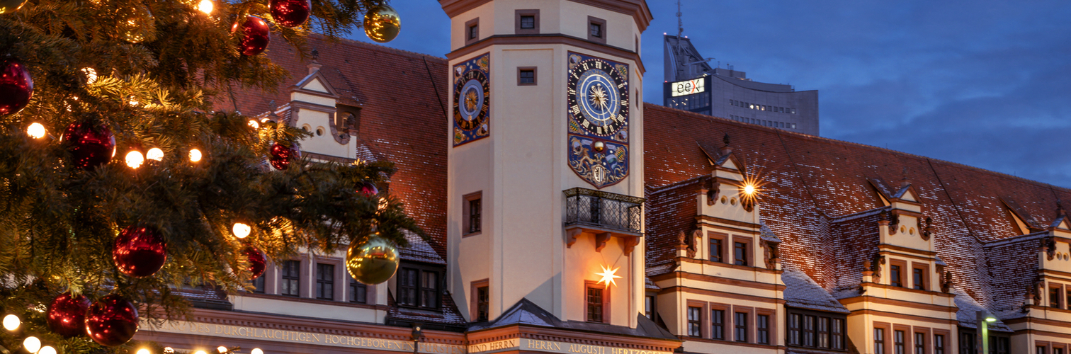 Weihnachtsmarkt in Leipzig, Deutschland