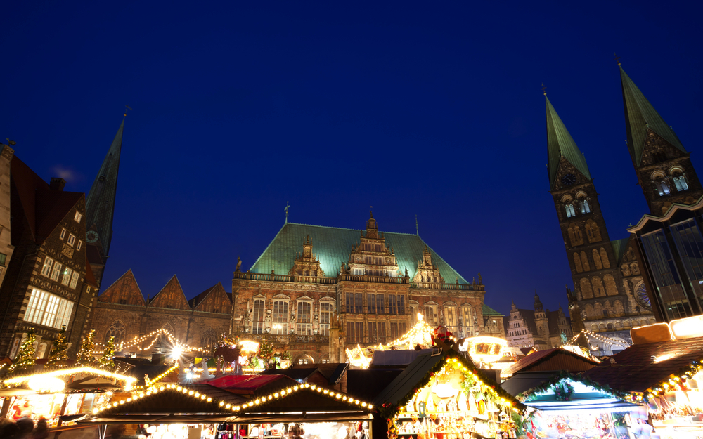 Rathaus und Weihnachtsmarkt in Bremen