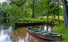 Boote auf der Krutynia in den Masuren