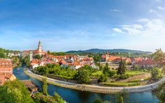 Panoramablick über die Altstadt von Cesky Krumlov