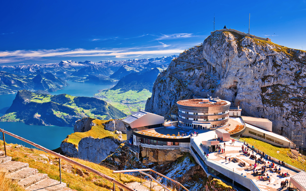 Panorama vom Pilatus über den Vierwaldstättersee
