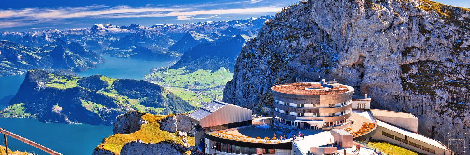 Panorama vom Pilatus über den Vierwaldstättersee