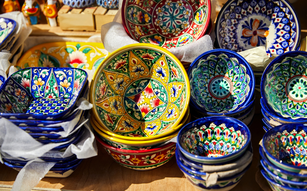 dekorative keramische traditionelle usbekische Schalen