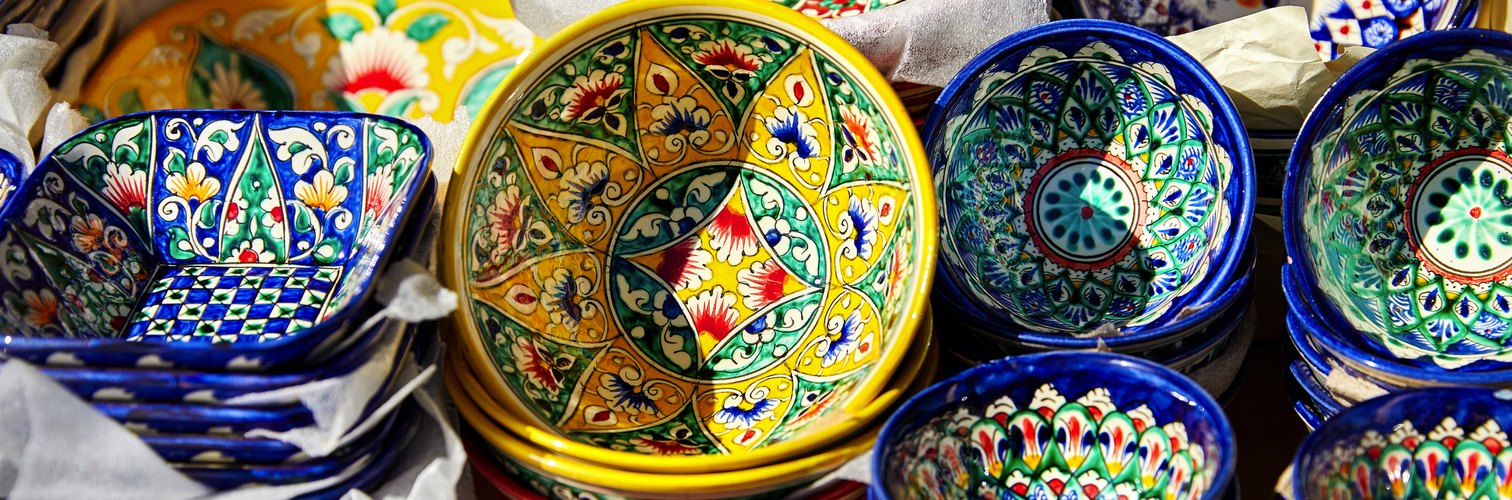 dekorative keramische traditionelle usbekische Schalen