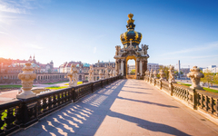 Nice image of the Der Zwinger museum complex built in Baroque st