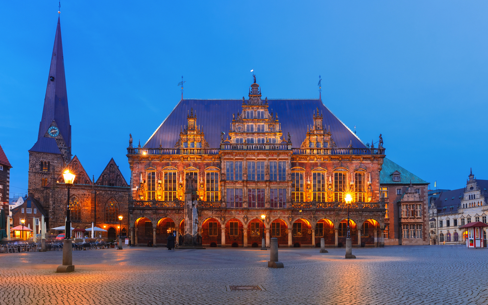 Bremer Rathaus zur blauen Stunde, Deutschland
