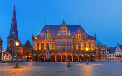 Bremer Rathaus zur blauen Stunde, Deutschland