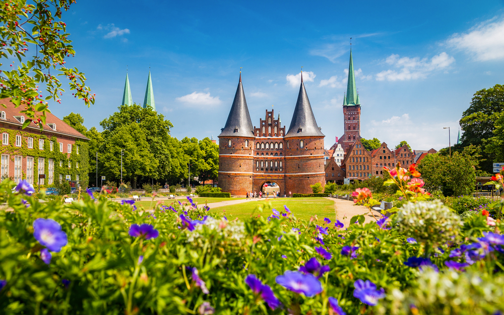 Holstentor in der Hansestadt Lübeck, Deutschland