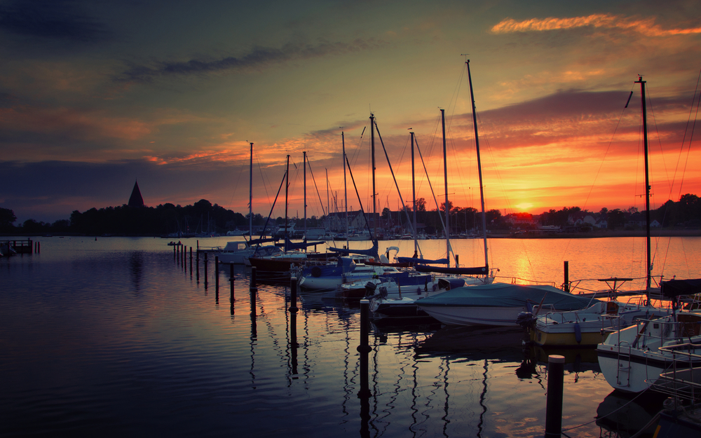 Hafen von Kirchdorf auf der Insel Poel, Deutschland