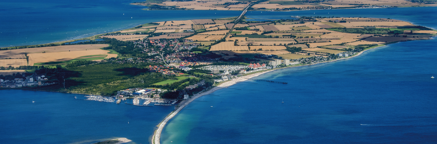 Panorama flight over the north of Germany. Schleswig-Holstein an